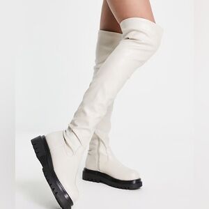 Women's Over-the-Knee White Boots